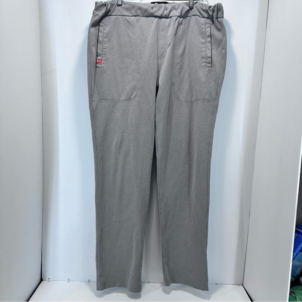 2undr Men XL Leisure Pant Light‎ Gray Pull On *No Drawstring Houndstooth Square